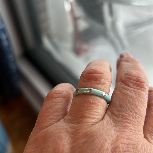 LIMLIM baby blue ceramic band with crystals size 7 - Picture 4 of 4